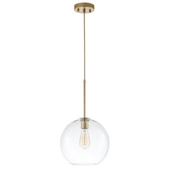 Simple Mid-Century 1-Light Clear Glass Globe Pendant Light