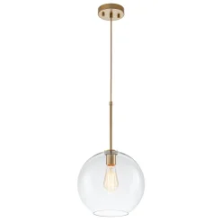 Simple Mid-Century 1-Light Clear Glass Globe Pendant Light