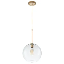 Simple Mid-Century 1-Light Clear Glass Globe Pendant Light