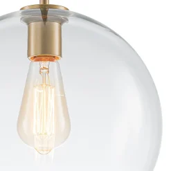 Simple Mid-Century 1-Light Clear Glass Globe Pendant Light