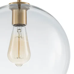 Simple Mid-Century 1-Light Clear Glass Globe Pendant Light