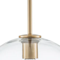 Simple Mid-Century 1-Light Clear Glass Globe Pendant Light