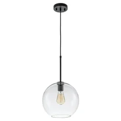 Simple Mid-Century 1-Light Clear Glass Globe Pendant Light