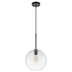 Simple Mid-Century 1-Light Clear Glass Globe Pendant Light
