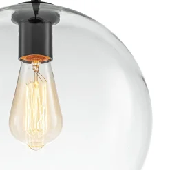Simple Mid-Century 1-Light Clear Glass Globe Pendant Light