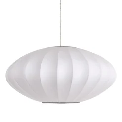 Single White Fabric Pendant Light