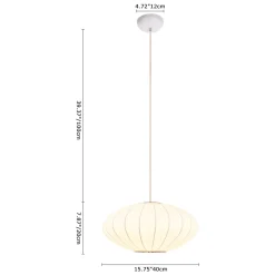 Single White Fabric Pendant Light