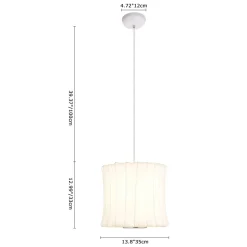 Single White Fabric Pendant Light