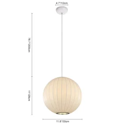 Single White Fabric Pendant Light