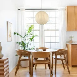 Single White Fabric Pendant Light