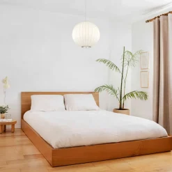 Single White Fabric Pendant Light