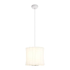 Single White Fabric Pendant Light