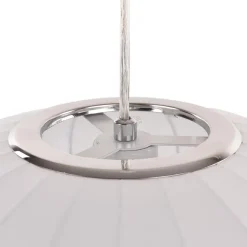 Single White Fabric Pendant Light