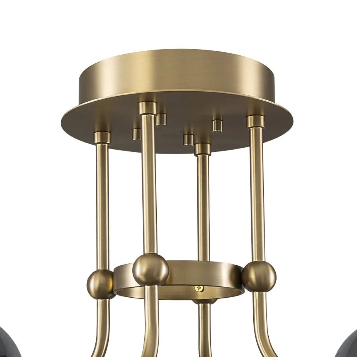 Smoked Glass Bubble Branch Sputnik Semi Flush Chandelier