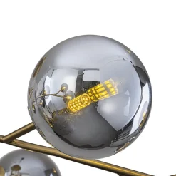 Smoked Glass Bubble Branch Sputnik Semi Flush Chandelier