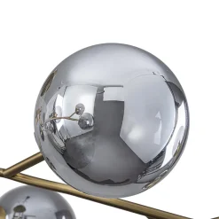 Smoked Glass Bubble Branch Sputnik Semi Flush Chandelier