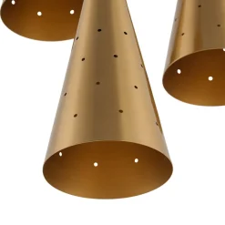 Starry 3-Light Cluster Metal Hourglass Shade Round Pendant