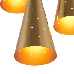 Starry 3-Light Cluster Metal Hourglass Shade Round Pendant