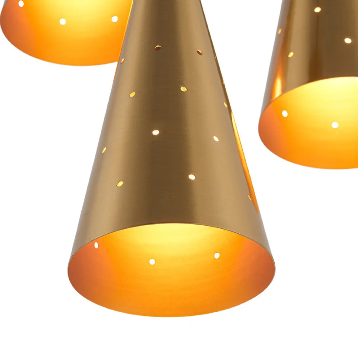 Starry 3-Light Cluster Metal Hourglass Shade Round Pendant