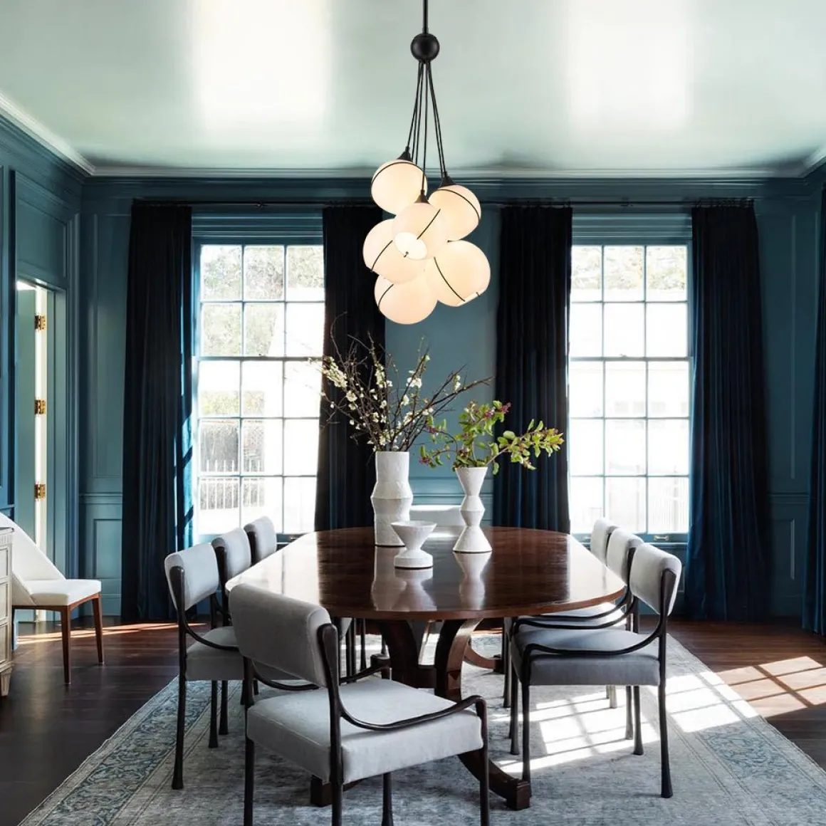 Statement Shine Opal Glass Globe Cluster Chandelier