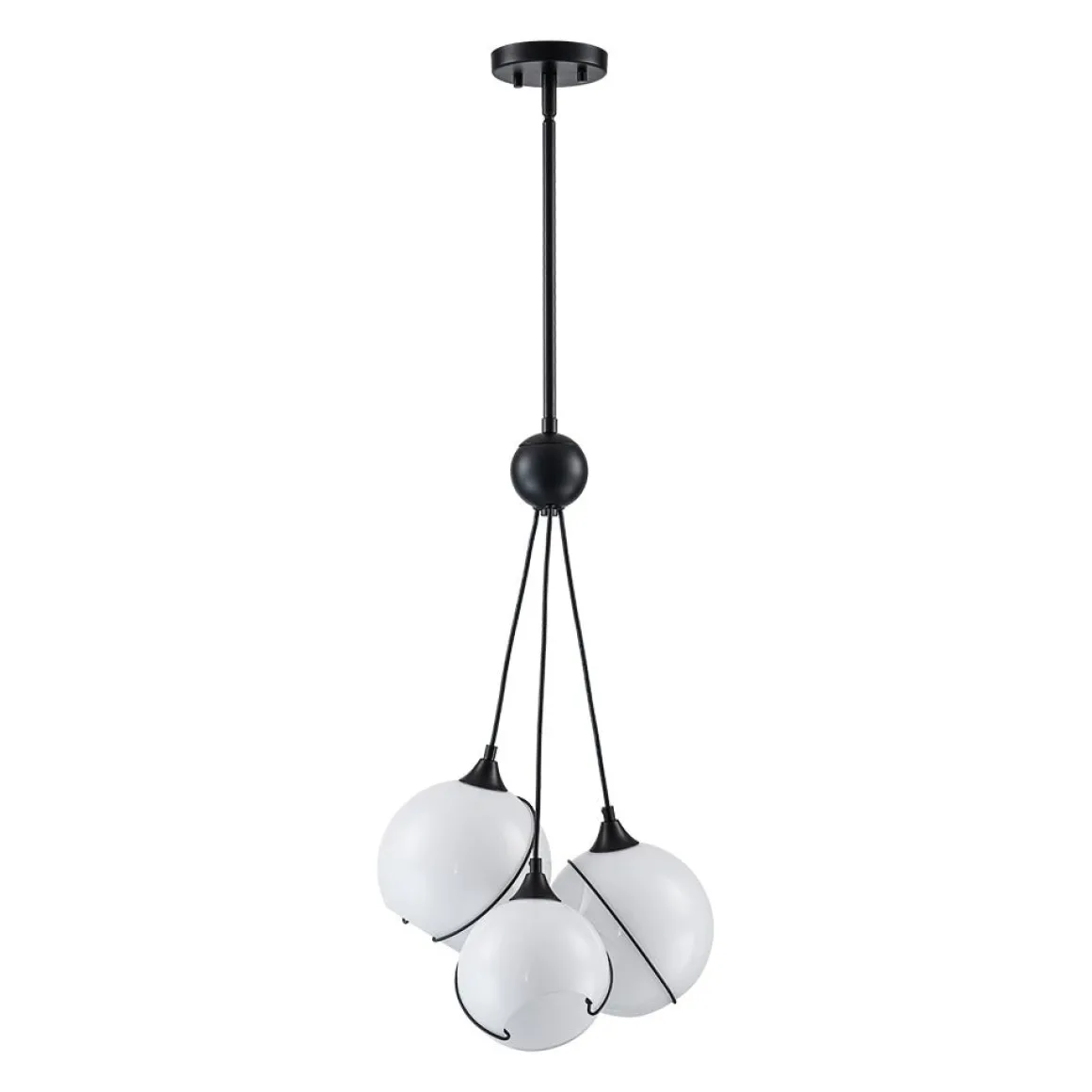 Statement Shine Opal Glass Globe Cluster Chandelier