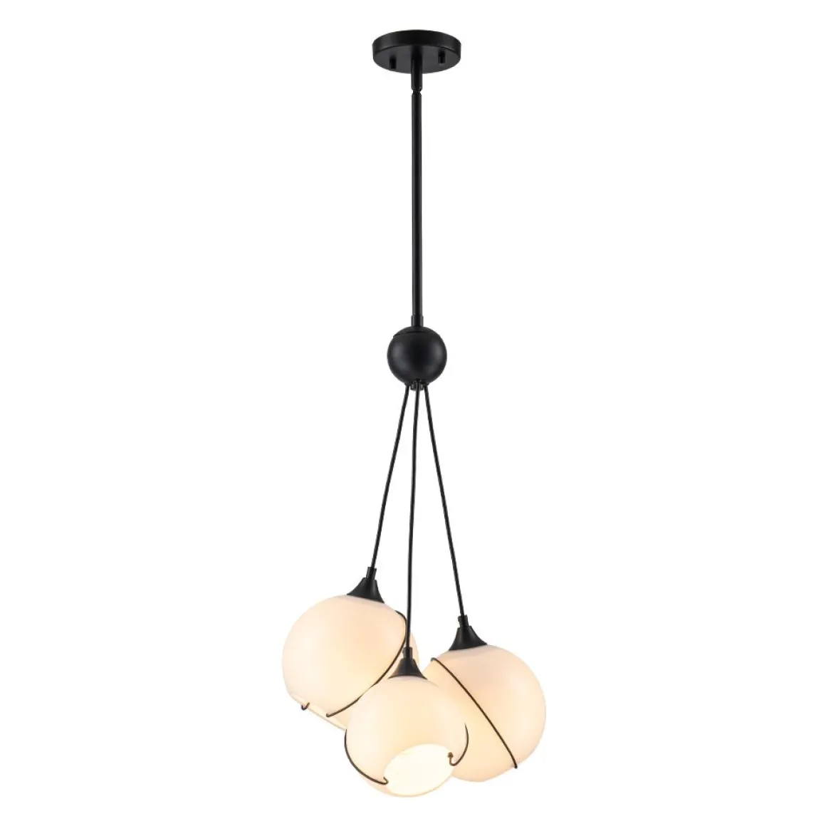 Statement Shine Opal Glass Globe Cluster Chandelier