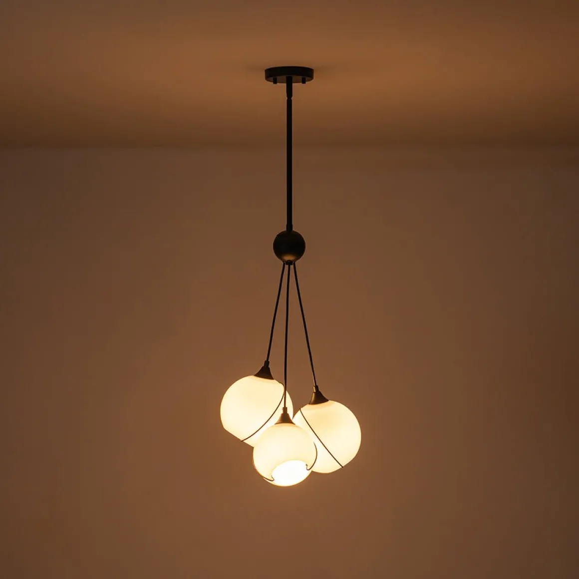 Statement Shine Opal Glass Globe Cluster Chandelier
