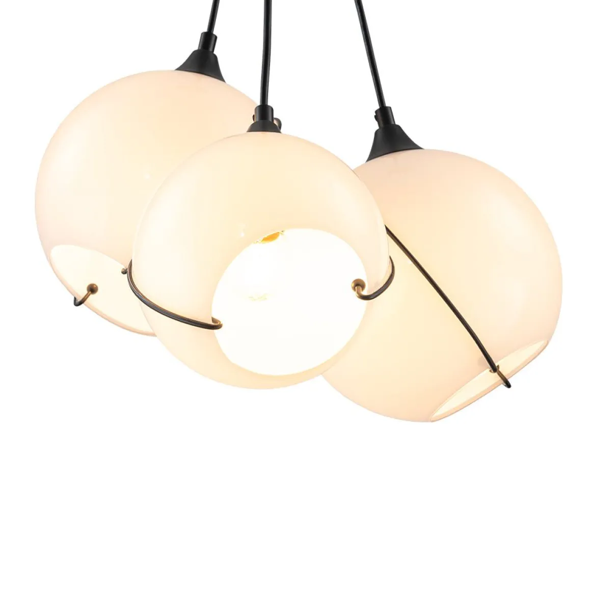 Statement Shine Opal Glass Globe Cluster Chandelier