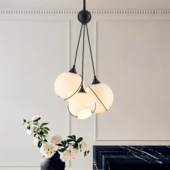 Statement Shine Opal Glass Globe Cluster Chandelier
