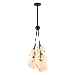Statement Shine Opal Glass Globe Cluster Chandelier