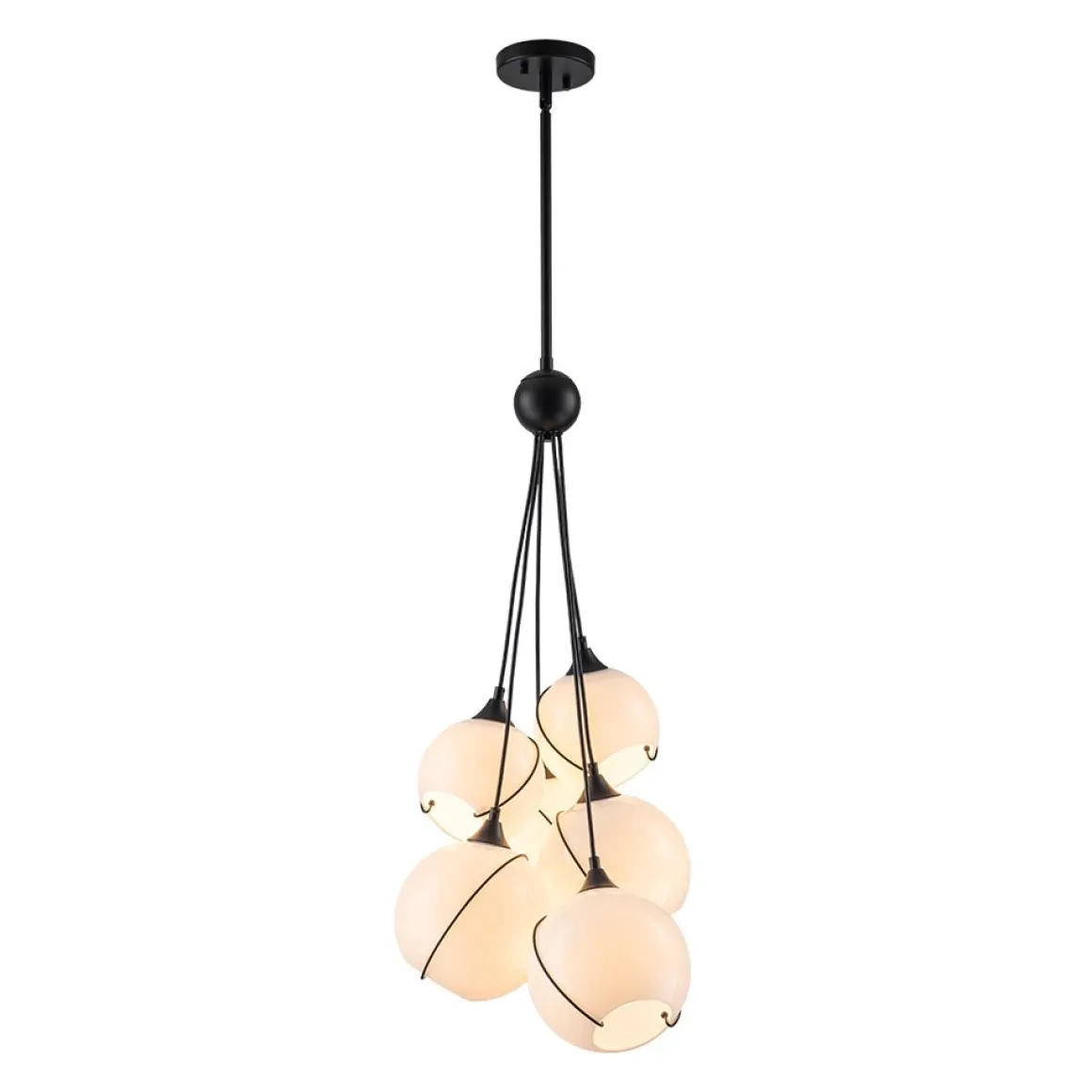 Statement Shine Opal Glass Globe Cluster Chandelier