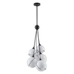 Statement Shine Opal Glass Globe Cluster Chandelier