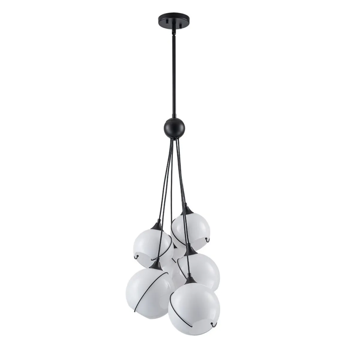 Statement Shine Opal Glass Globe Cluster Chandelier