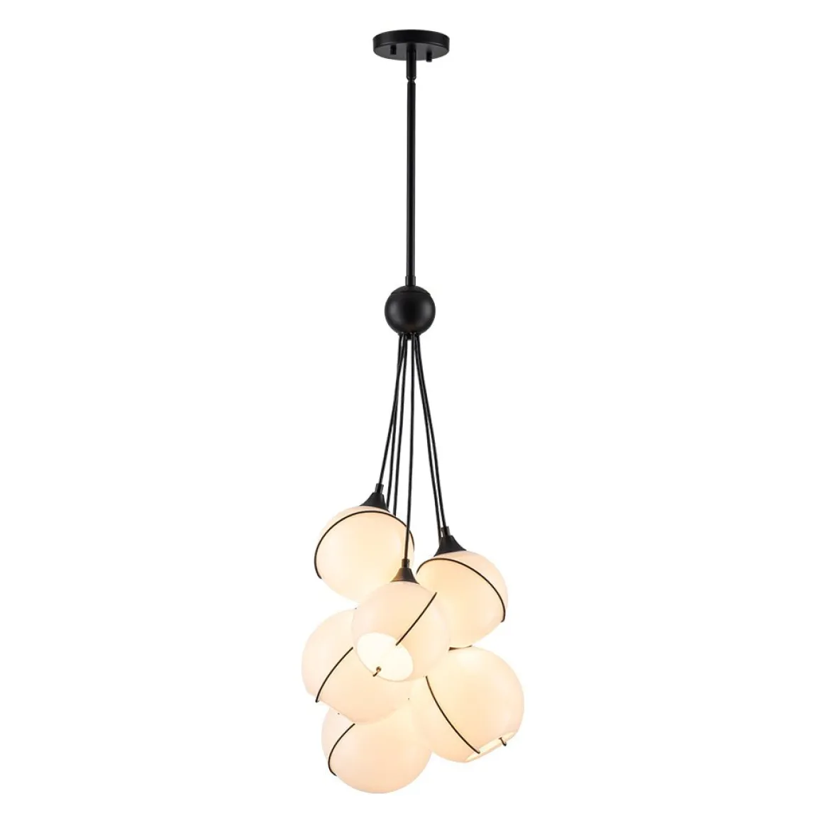 Statement Shine Opal Glass Globe Cluster Chandelier