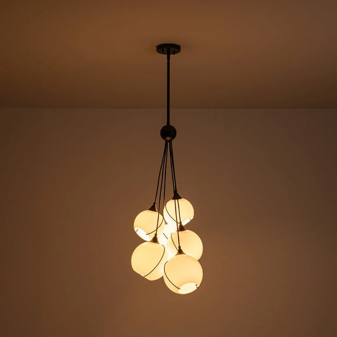 Statement Shine Opal Glass Globe Cluster Chandelier