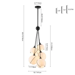 Statement Shine Opal Glass Globe Cluster Chandelier