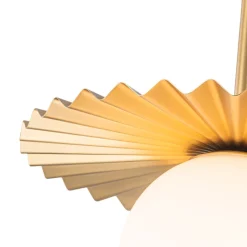 Sunburst Brass 1-Light Shine Opal Glass Globe Pendant