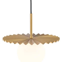 Sunburst Brass 1-Light Shine Opal Glass Globe Pendant