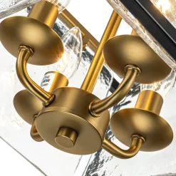 Textured Glass Candle Style Square Lantern Ceiling Light