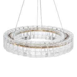 Textured Glass Icy Style Ring Dimmable LED Chandelier