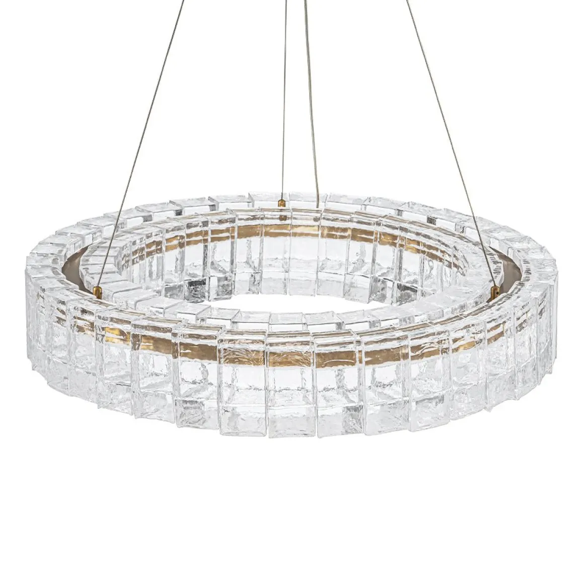 Textured Glass Icy Style Ring Dimmable LED Chandelier