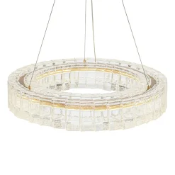 Textured Glass Icy Style Ring Dimmable LED Chandelier