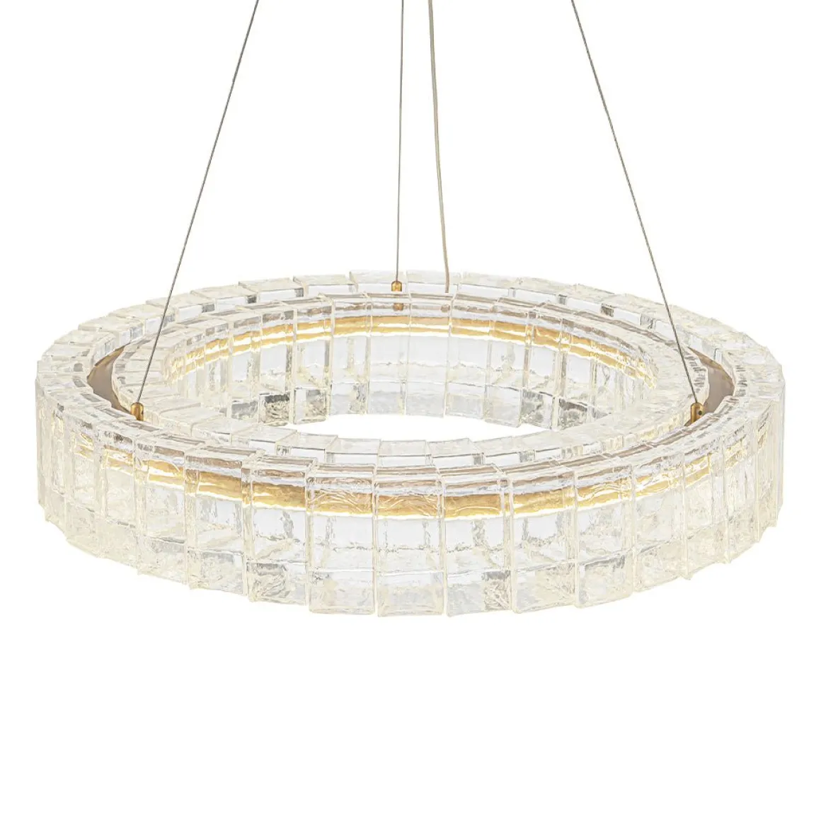 Textured Glass Icy Style Ring Dimmable LED Chandelier