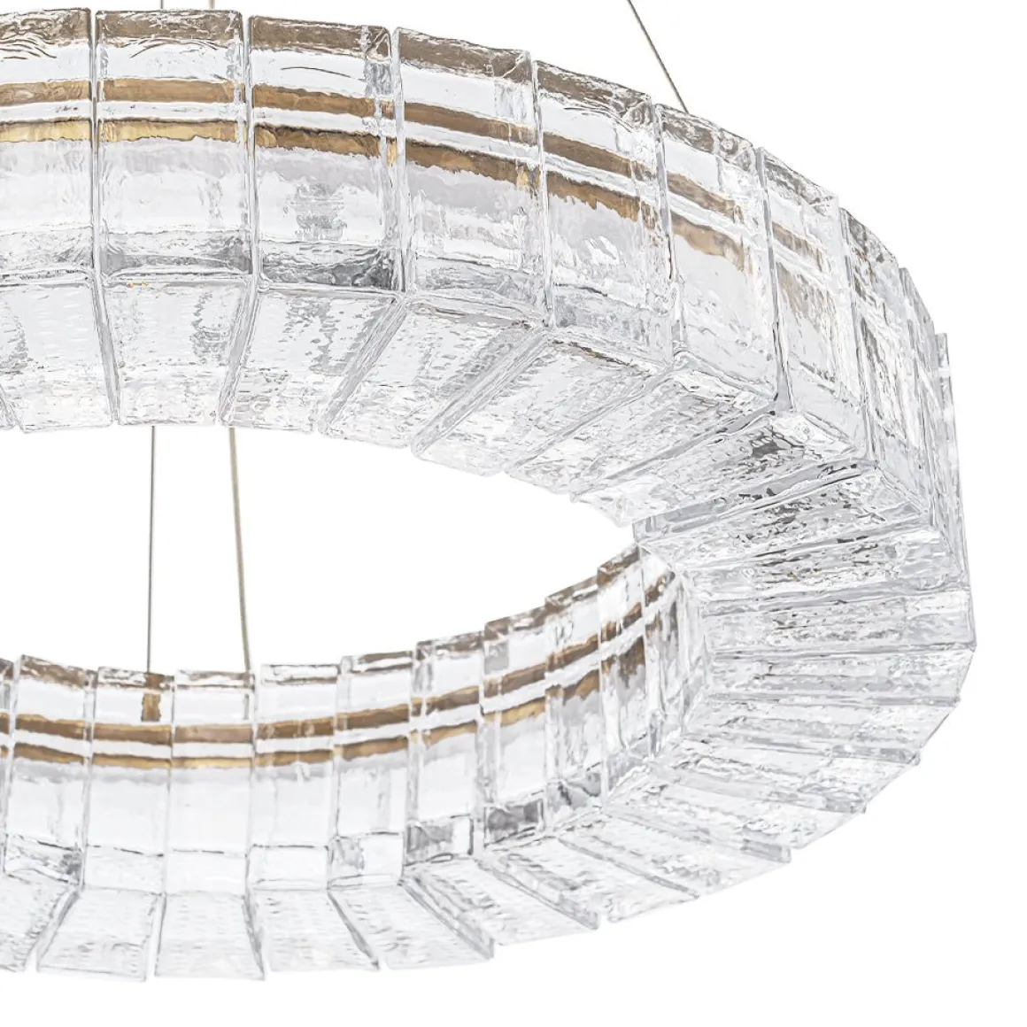 Textured Glass Icy Style Ring Dimmable LED Chandelier