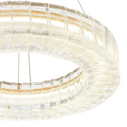 Textured Glass Icy Style Ring Dimmable LED Chandelier