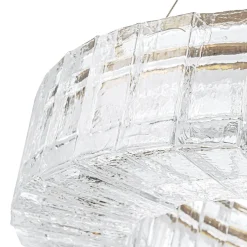 Textured Glass Icy Style Ring Dimmable LED Chandelier
