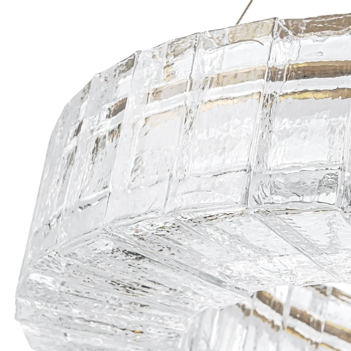 Textured Glass Icy Style Ring Dimmable LED Chandelier