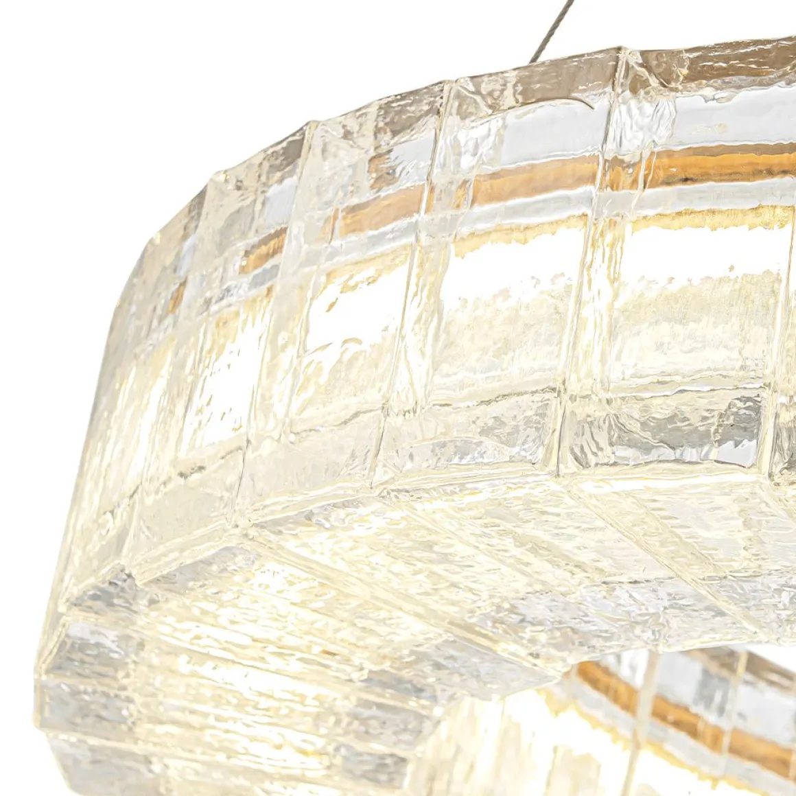 Textured Glass Icy Style Ring Dimmable LED Chandelier
