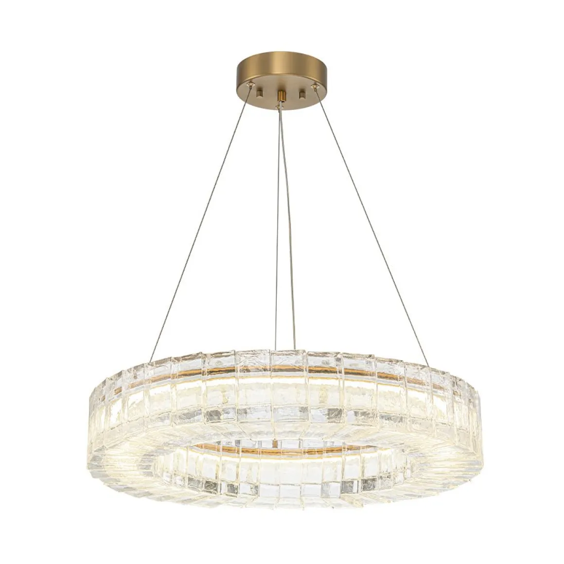 Textured Glass Icy Style Ring Dimmable LED Chandelier