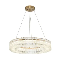 Textured Glass Icy Style Ring Dimmable LED Chandelier